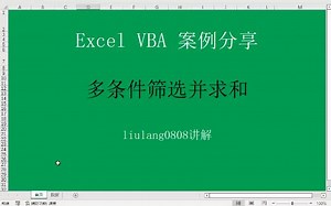 Excel VBA：多条件筛选并求和_哔哩哔哩_bilibili
