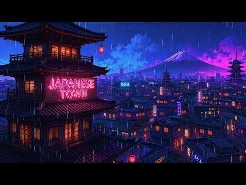 90s Rain Lofi ☕ Study Music & Chillhop Beats ☔ Japanese Town Ambience Nostalgic Lofi Rain Playlist