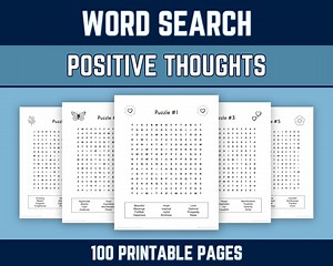 100 Printable Word Search Puzzles, Positive Thoughts, Uplifting Words, Motivational Messages, for Kids, Adults, Seniors, PDF Download - Etsy