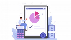 Download A Male Businessman Waving with Analyzing Business 2D Cartoon Animation for free