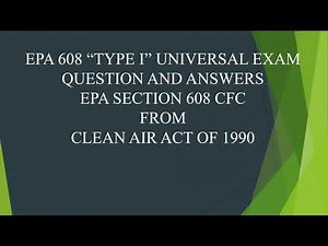NATE EXAM TYPE 1– 608 / 609 CFC CERTIFICATION HVAC/R – EXACT TESTS QUESTIONS AND ANSWERS