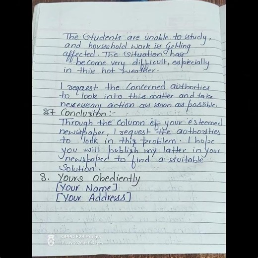 Letter to Editor Format 2026 | Full Example + Notes | Class 9, 10, 12 English