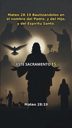 Mateo 28:19 Bautizándolos en el nombre del Padre, y del Hijo, y del Espíritu Santo.