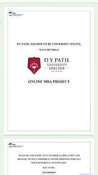 Online MBA Project| DY Patil University |#shorts