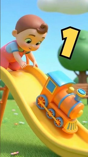 Ten Little Trains | Number Song | Nursery Rhymes & Kids Songs #shorts #childrensongs #babysongs