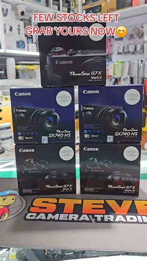 18 reactions · 29 comments | ⚠️FEW STOCKS LEFT... GRAB YOURS NOW CANON G7X MARK-III POWERSHOT CANON G7X MARK-II POWERSHOT CANON SX-740 HS POWERSHOT ✅️BRANDNEW SEALED ✅️1YEAR CANON PH WARRANTY COD NATIONWIDE | Steve Camera Trading | Facebook