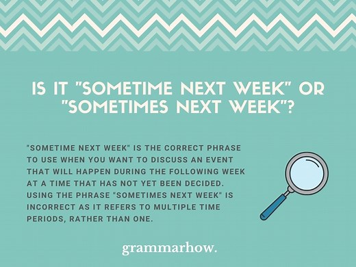 "Sometime Next Week" or "Sometimes Next Week"?