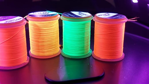 Our new uv reflective hot spot thread. Perfect for adding extra colors to nymphs, wet flies, seatrout and salmon flies💕💕 | Trout Line