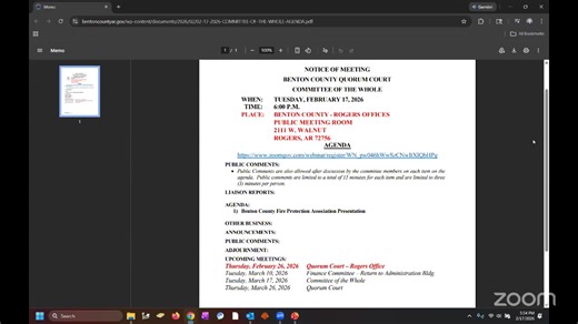 Catch the Benton County Committee Of Whole Meeting Live | Benton County, Arkansas Government