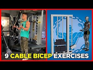 🔥9 Best cable bicep curl Exercises workout machine For Beginners at gym (standing curls and lying)