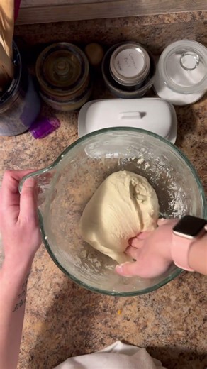 Lift and fold, repeat. Enjoy the process #sourdough #bread #liftandfold #baking
