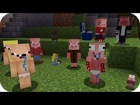 🐷 BEBE AENH Y SU FAMILIA LLEGAN A ALDEA CERDITO - MINECRAFT AVENTURAS BEBE AENH