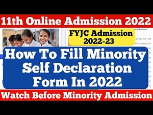 11th Online Admission 2022 How To Fill Minority Self Declaration Form|#minority #11thadmission2022