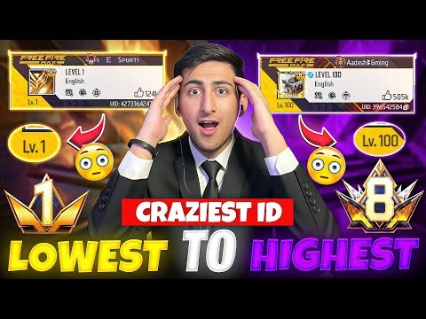 1 Level To 100 Level😍Lowest TO highest Level UID But All Are Crazy IDs😍😱[A_s Gaming] - Free Fire Max