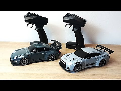 New Nissan GTR RC car demo and review. 2.4 GHz 20km/h entry-level high-speed drift car. 1:24 Scale.