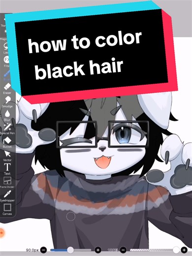 Next-Level Black Hair Coloring Hack for Your Fursona 🖤