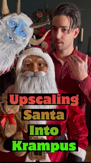 9 comments | Turning Santa into Krampus ✨ Sharing last year’s Aves Apoxie Sculpt project where I upscaled a decoration with clay and transformed him into Krampus. It always fun to breath new life into to neglected or broken items . #sculpting #apoxiesculpt #clayartist #upcycleart #krampus clayprocess | Dom Draven Sculptures | Facebook