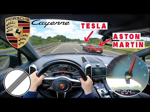 2016 PORSCHE CAYENNE DIESEL S 385HP TOPSPEED ON GERMAN AUTOBAHN WITH 850 NM❗️AT RUSH HOUR 🏎