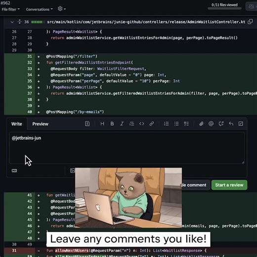 3.4K views · 27 reactions | Junie comes to GitHub – async development unlocked!  Meet Junie, the AI coding agent by JetBrains… now on GitHub! ✅ Delegate multiple tasks ✅ Fix bugs without opening an IDE ✅ Collaborate with your team All without leaving GitHub. The waitlist is now open! Join the waitlist! https://jb.gg/8fmedy Media player modal window This modal can be closed by pressing the Escape key or activating the close button. | JetBrains | Facebook