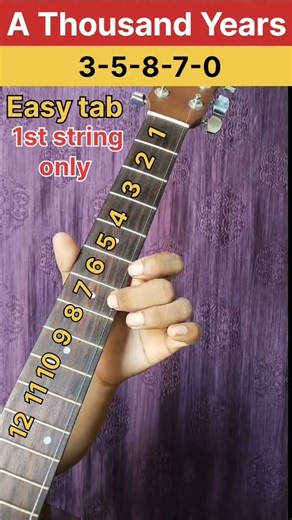 A Thousand Years - Easy 1 String Guitar Tutorial 🎸