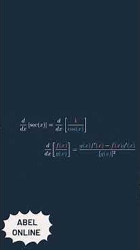 Derivative of sec x | Easy Trick with Full Explanation | Class 11 & 12 Maths