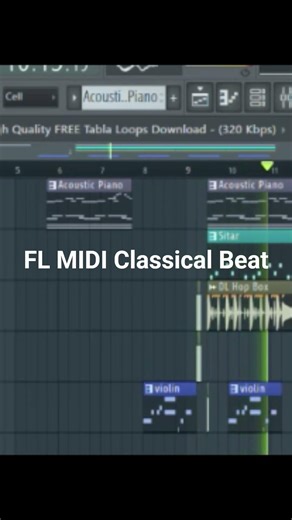 Classical sitar, Acoustic piano beat 🎹🪕🔁🔈 #flstudio #music #beginners #flstudiotutorial #beats
