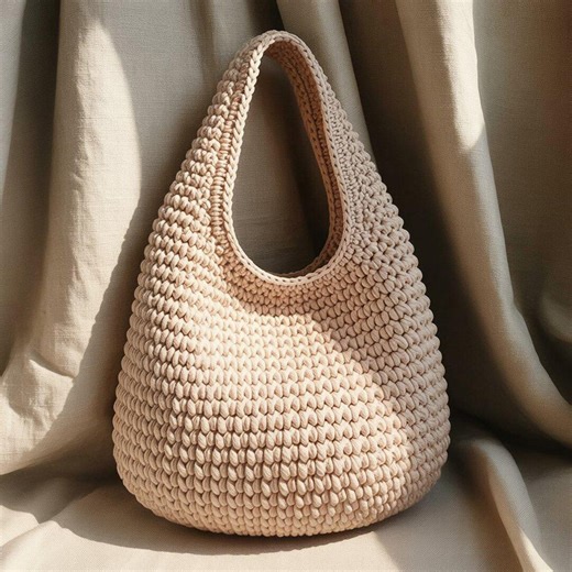 Crochet Tote Bag Pattern | Cotton Hobo Purse DIY | Beginner-friendly PDF Guide - Etsy