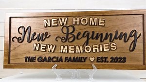 Personalized New Home New Beginning New Memories Sign | New Home Wood Sign | Realtor Gift | Housewarming Gift, Custom Established Home Sign - Etsy