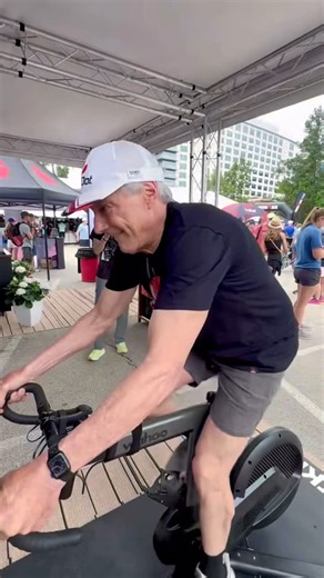 IRONMAN Americas on Instagram: "Once a legend, always a legend 💪🚴‍♂️ Mark Allen puts on a master class getting one of the fastest times on the @wahoofitnessofficial ✖️ @rouvyapp 500m sprint on the Kona World Championship course. 🔥 Come try it for yourself at the IRONMAN Village Lounge! #IMTexas #IRONMANtri"