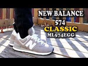 $40 NEW BALANCE 574 ALL GREY + ON FEET | ML574EGG