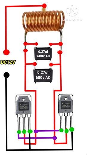 12v Dc Induction Heater Circuit #shortsfeed #circuit #electronicsproject