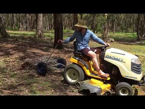 Stick rake for ride on mower or ATV