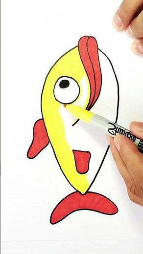 Aprende a Dibujar y Colorear Un Pez 🐠 El Pez De Pocoyó🐠😃❤️😃🐠 | DIBUJOS para niños | Pocoyó #Shorts