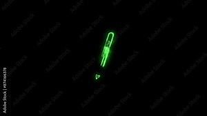 The pen flickers on a black background,green pen with black background