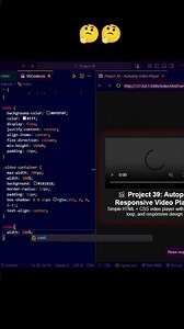 Project 39 | Autoplay Responsive Video Player Using HTML & CSS | Simple Video Player Design