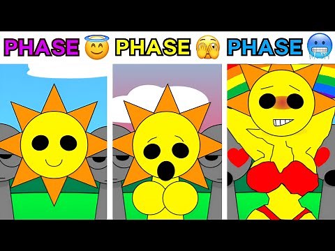 All Phases of MR SUN in New SUS Incredibox Sprunki Pyramixed : From Phase 1 to Phase ???