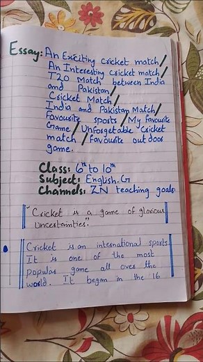 Essay on cricket match🏏# best essay with quotations