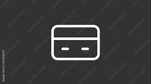 Animated pay white line ui icon set. Payment methods. Seamless loop HD video with alpha channel on transparent background. Isolated user interface symbol motion graphic design for night mode