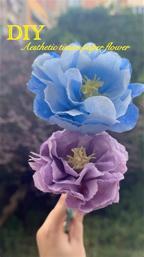 How to make tissue paper flower // easy way to make aesthetic tissue paper flower