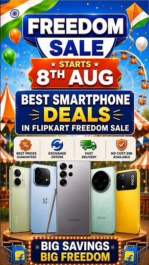 Flipkart Freedom Sale 2026 🛒 Best Smartphone Deals | 8 August Sale, SBI Offer & Price Cuts