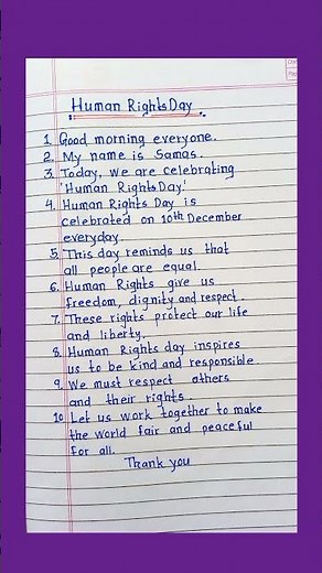 Human Rights Day Speech || 10 Lines Speech on Human Rights Day in English || Human Rights Day ||