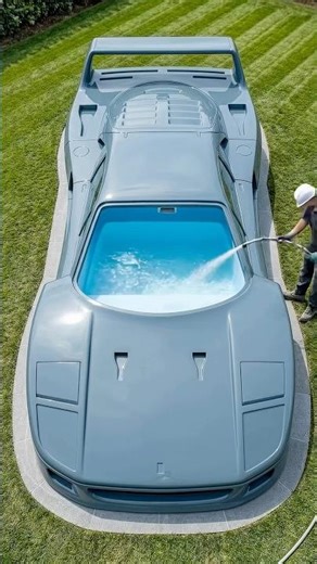 I Built This Giant Car Pool in My Backyard 🚗 #pooldesign #satisfying #transformation
