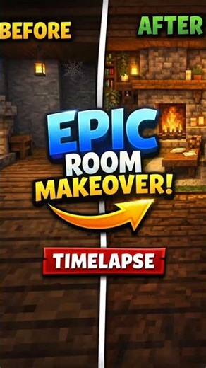 Minecraft Cozy Basement TRANSFORMATION 😱 | Before ➜ After Timelapse