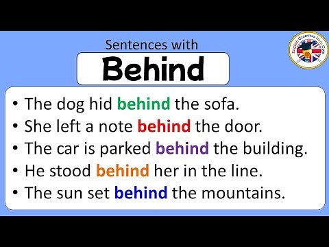 Sentences with Behind, Behind in a Sentence, Example Sentences about Behind #sentences #vocabulary