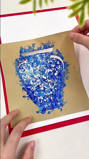 How to Make Vase Wall Art Using Crumpled Paper - Easy Texture Painting #TextureArt #PaperStamping