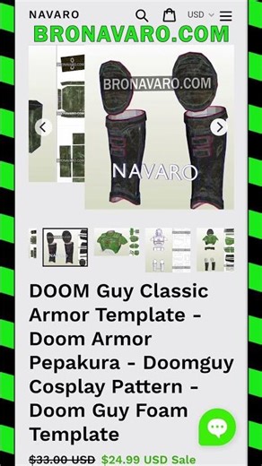 🟢 Doomguy Classic Armor Eva Foam Cosplay DIY Template #doomguy #doomguyarmor #bronavaro #pepakura
