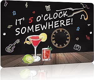 Unique Metal Wall Decor for Home, Bar, Diner, Pub, 12x 8 Inches,Fun Kitchen Decor, Unique Drinking Sign, Funny Bar Signs, Vintage Kitchen Signs