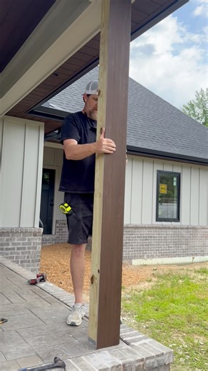 1.7M views · 22K reactions | #columnwrapHow to install ChamClad two piece 7” column wrap! #gotitcoach #ChamClad #columns #wraps #maintenancefree #RecycledPVC #newconstruction #Remodel #howto | wkdconstllc | Facebook