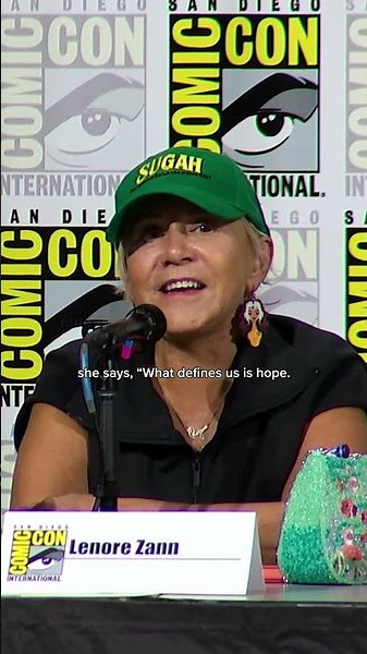 Lenore Zann, the voice of Rogue, shares a message for fans during the #MarvelRivals panel at #SDCC