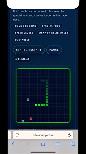 Snake game online - play now on vitaluniapp.com